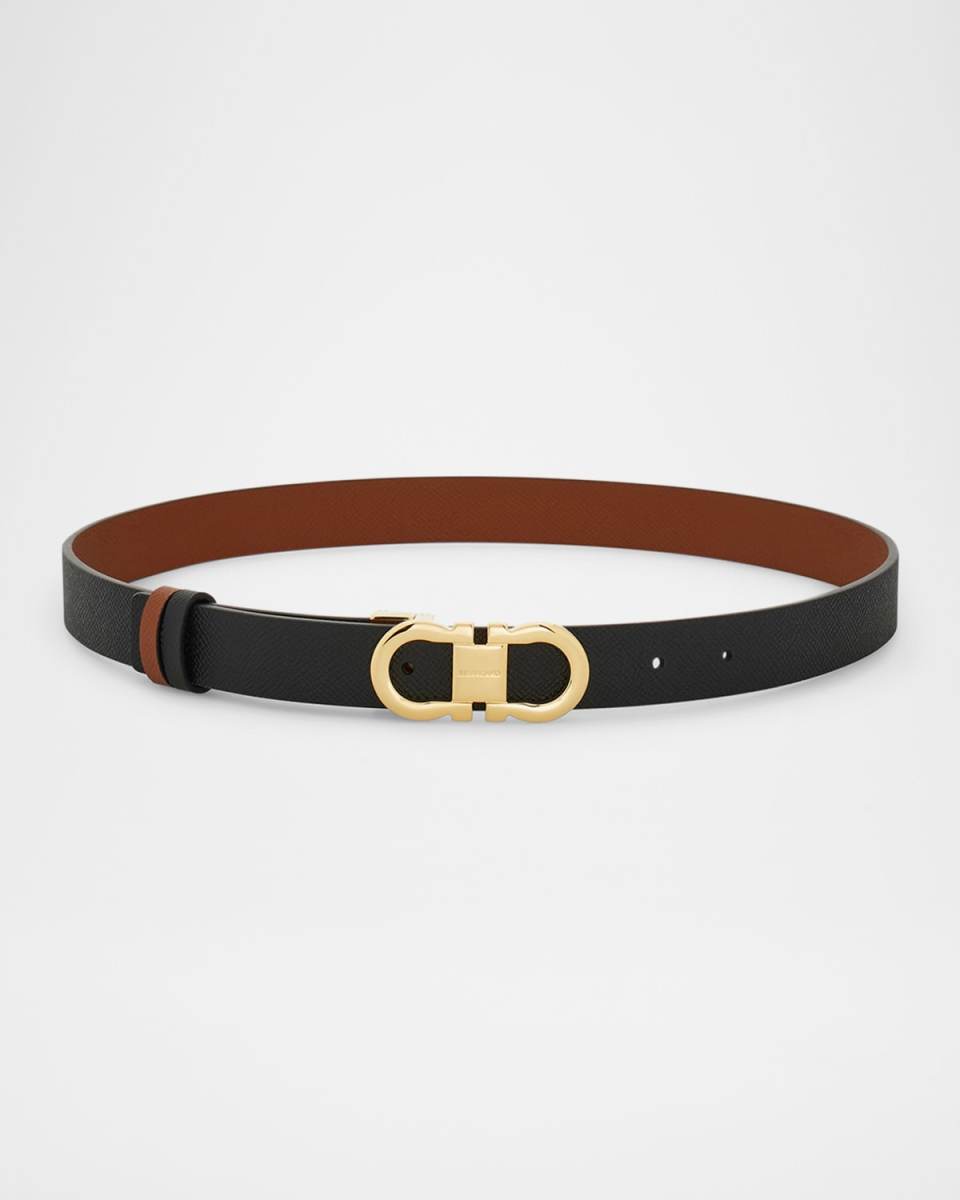 Reversible Gancini Leather Belt
